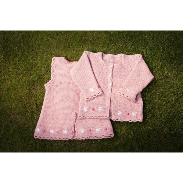 Patron tricot - Robe et cardigan au point mousse