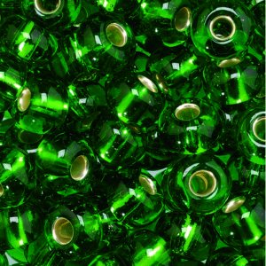 Perles de rocaille ø 5,5 mm - vert foncé 17 g doublé argent Perles de rocaille ø 5,5 mm - vert foncé 17 g doublé argent