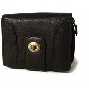 Portefeuille pour homme en cuir de vachette noir