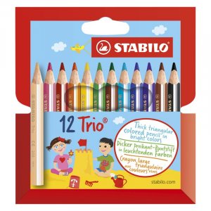 Crayons de couleur Trio Épais Courts - paquet de 12 Crayons de couleur Trio Épais Courts - paquet de 12