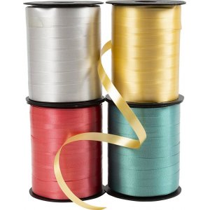 Cordon cadeau - or - vert - rouge - argent - brillant - 4 x 250 m Cordon cadeau - or - vert - rouge - argent - brillant - 4 x 250 m