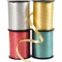 Cordon cadeau - or - vert - rouge - argent - brillant - 4 x 250 m