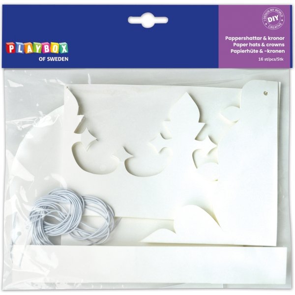 Chapeaux et couronnes en papier - 16 pcs