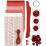 Set cratif - dcoupage papier - rouge - crme