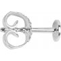 Boucles d'oreilles clous avec plaque - argent sterling - 10 pcs