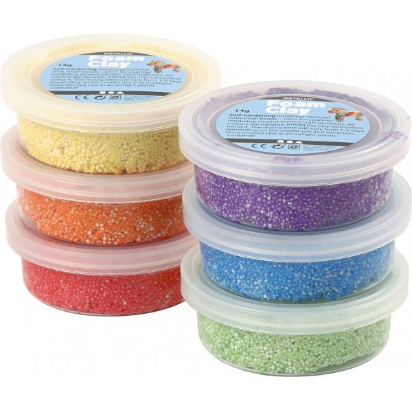 Foam Clay - couleurs fortes - mtallis 6 x 14 g