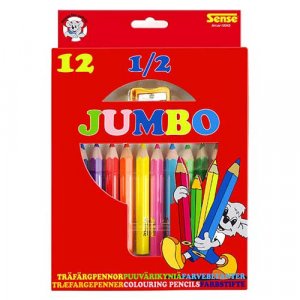 Crayons de couleur 1/2 Jumbo Sense - 12 crayons Crayons de couleur 1/2 Jumbo Sense - 12 crayons