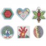 Assiettes perles - Ovale, coeur, hexagonal, cercle, carr, toile - 7x7,5-10,5x9,5 cm - 6 pcs