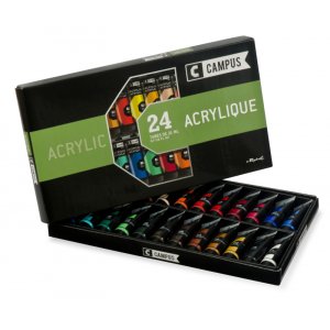 Set de peinture acrylique Campus - 24 tubes de 21ml Set de peinture acrylique Campus - 24 tubes de 21ml
