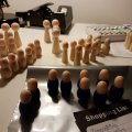 Image client Figurine conique en bois 23 x H 60 mm - blanchie 3 pcs.