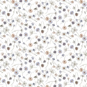 Toile cire PVC Petites fleurs - Bleu