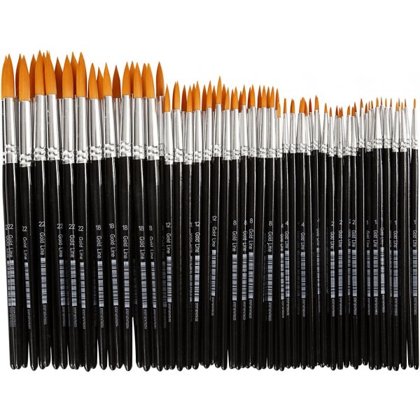 Pinceaux Gold Line - non. 1+2+4+8+12+18+22 - rond - 7 x 12 pièces Pinceaux Gold Line - non. 1+2+4+8+12+18+22 - rond - 7 x 12 pièces