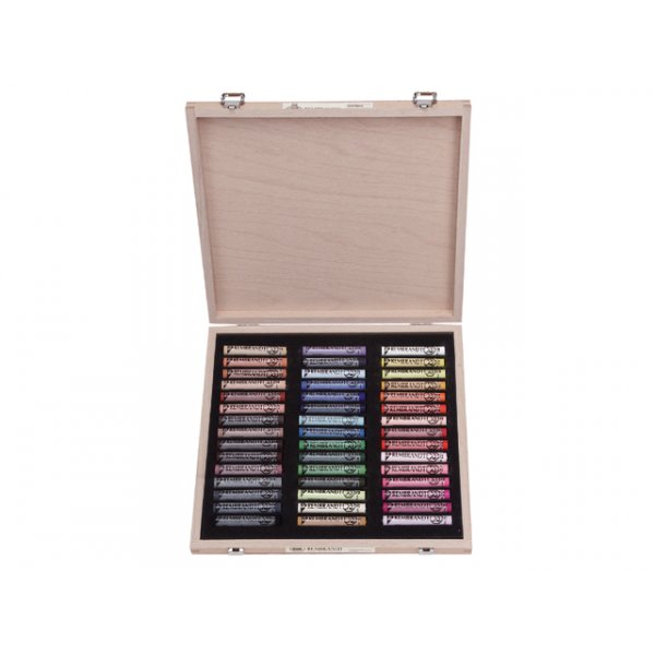 Portrait au Pastel Tendre dans une bote en bois - 45 pcs
