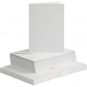 Cartes et enveloppes - blanc - 11,5 x 16,5 cm - 50 sets Cartes et enveloppes - blanc - 11,5 x 16,5 cm - 50 sets
