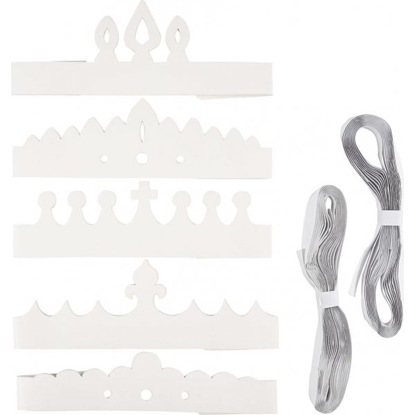 Couronnes en carton - blanches - 50 pcs