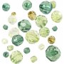 Perles en plastique  facettes Harmony - mixtes - vertes - 45 g