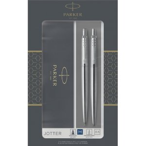 Set de stylos Parker Jotter - Duo set stylo à bille et stylo à épingle - Acier inoxydable - Garniture chromée Set de stylos Parker Jotter - Duo set stylo à bille et stylo à épingle - Acier inoxydable - Garniture chromée