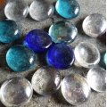 Image client Boules de verre scintillantes 18 - 20 mm - bleu clair 100 g / 20 pcs.