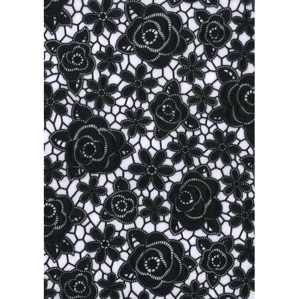 Tissu cir dentelle Roses
