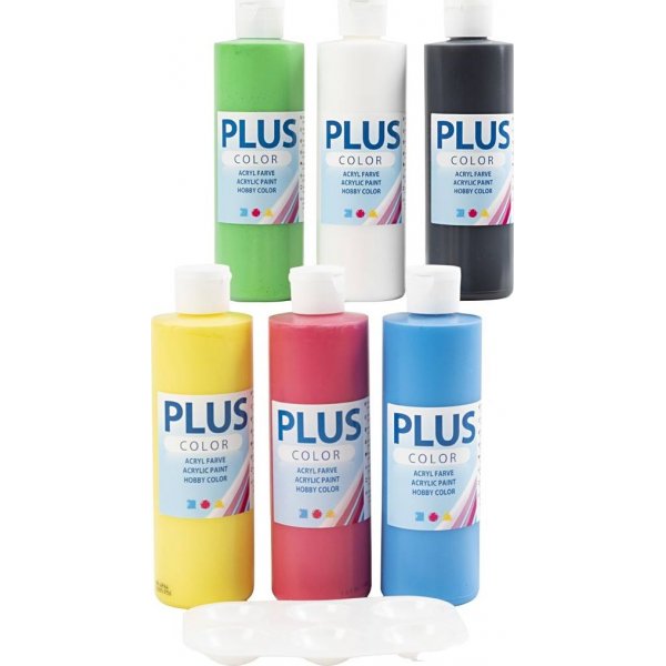 Peinture Plus Color Hobby - couleurs primaires - 6 x 250 ml