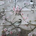 Image client Tissu ciré Fleurs & Oiseaux - Gris