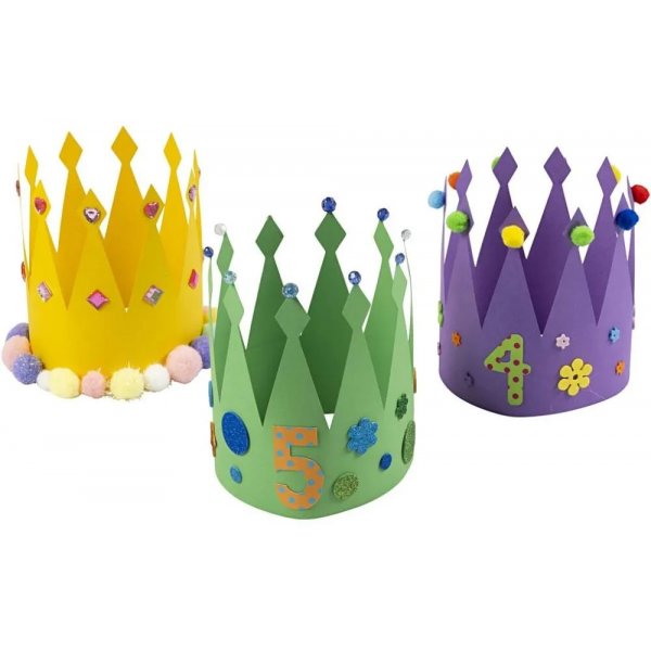 Couronnes d'anniversaire - couleurs mlanges - 25 pcs.