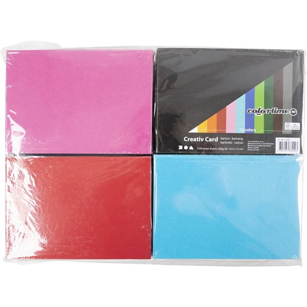 Carton cratif - couleurs mlanges - A6 - 12x100 pcs