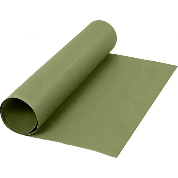 Papier cuir - vert - uni - 1 m