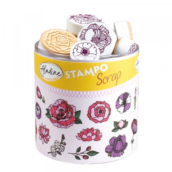 Timbres Stampo 31+1 pices - Fleurs