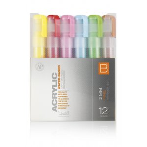 Ensemble de marqueurs acryliques Montana - 2 mm 12 stylos - B Ensemble de marqueurs acryliques Montana - 2 mm 12 stylos - B