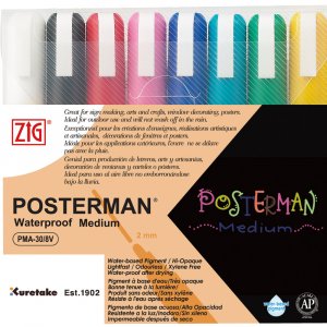 Stylo marqueur ZIG Posterman 2mm - 8 couleurs Stylo marqueur ZIG Posterman 2mm - 8 couleurs