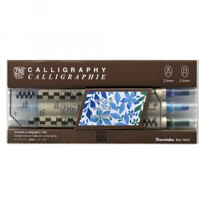 ZIG MS Calligraphy bleu vert - Jeu de 3 ZIG MS Calligraphy bleu vert - Jeu de 3