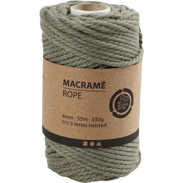 Fil macramé - vert mousse - Ø4 mm - 55 m Fil macramé - vert mousse - Ø4 mm - 55 m