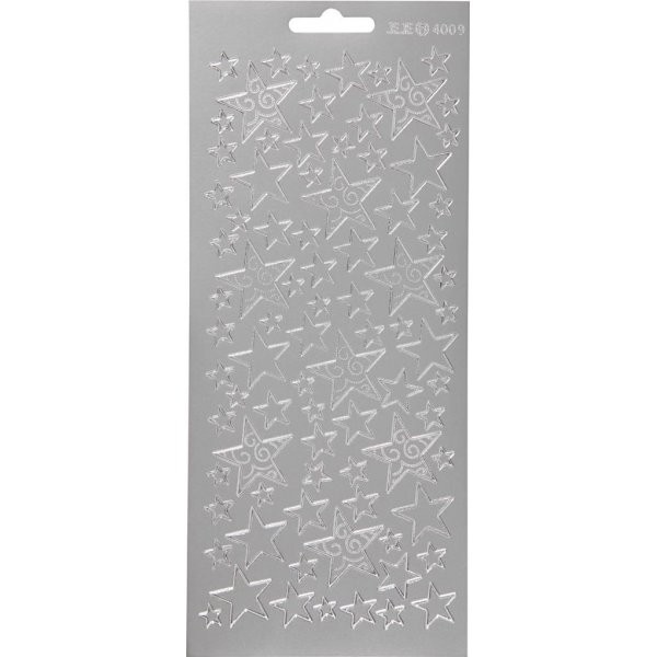 Autocollants - argent - toiles - 10 x 23 cm