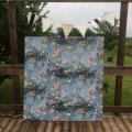 Image client Tissu ciré Fleurs & Oiseaux - Bleu