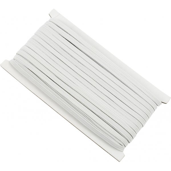 Bande lastique - blanc - 50 m