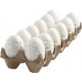 Oeuf en plastique - blanc - motif en relief - 12 pcs