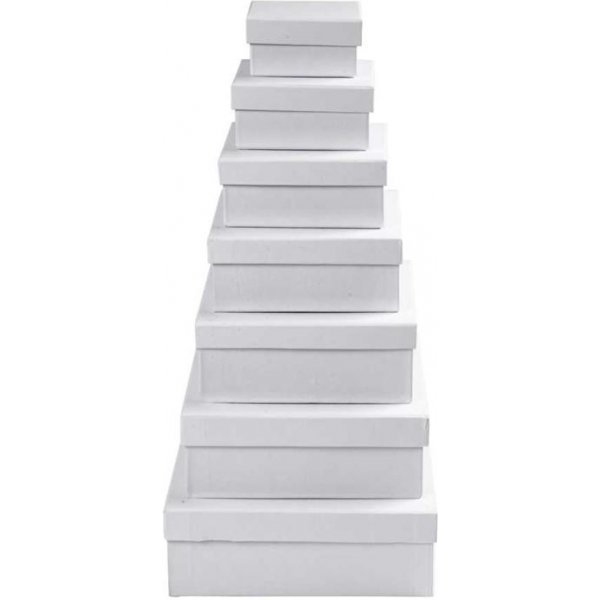 Botes carres - blanches - 7 pcs