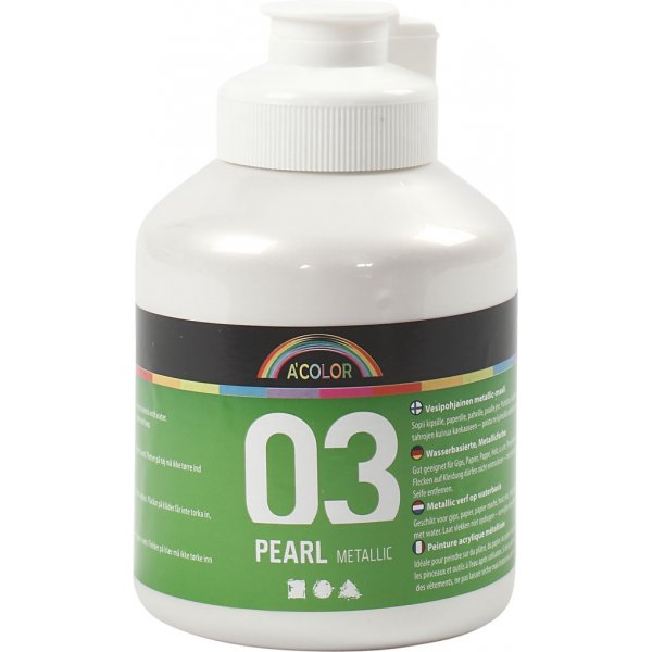 Peinture scolaire Acrylique - Métallisé - blanc - 500 ml Peinture scolaire Acrylique - Métallisé - blanc - 500 ml