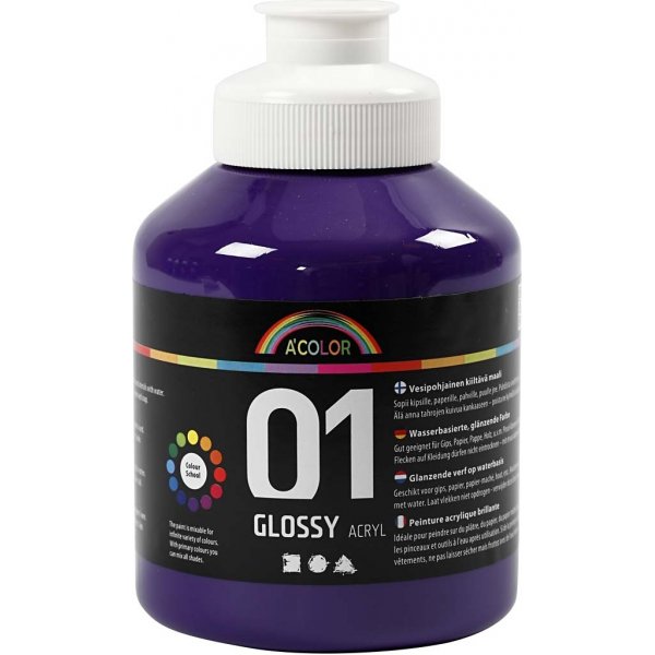 Peinture scolaire - Acrylique - violet - brillante - 500 ml