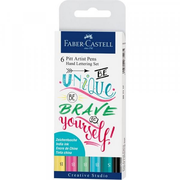 Stylo à dessin Faber-Castell PITT Artist Handlettering - 6 stylos
