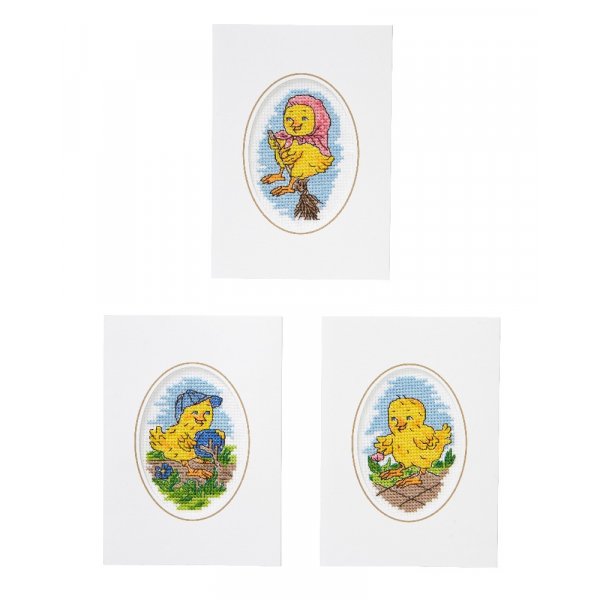 Kit de broderie Short - Poules mignonnes 3-pack