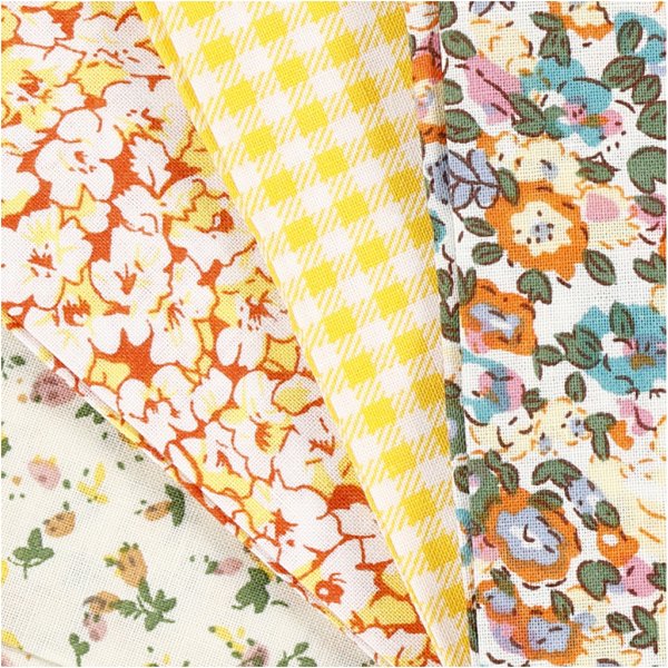 Tissu patchwork - jaune - 4 pcs Tissu patchwork - jaune - 4 pcs
