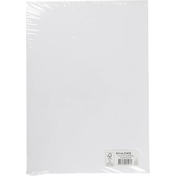 Carton color - blanc - A3 - 180 g - 100 feuilles