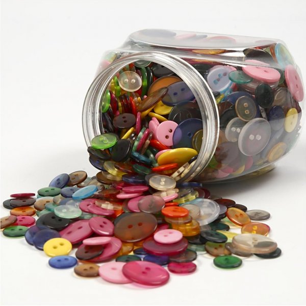 Mlange de boutons - 2 trous - couleurs mlanges - 800 pcs