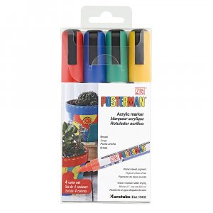 Feutre ZIG Posterman PMA-50 6 mm basique, lot de 4