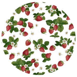 Toile cirée à motif fraise - Blanche Toile cirée à motif fraise - Blanche