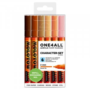 Marqueurs acryliques One4All 2mm Caractères - 6 stylos Marqueurs acryliques One4All 2mm Caractères - 6 stylos