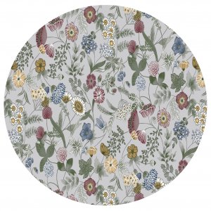 Toile cirée PVC Ronde Hilda - Gris/Multi Toile cirée PVC Ronde Hilda - Gris/Multi