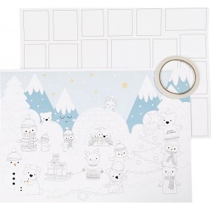 Calendrier de Noël en carton - blanc - 3 pcs Calendrier de Noël en carton - blanc - 3 pcs